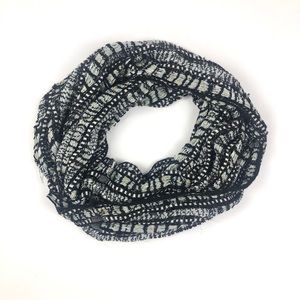 Charming Charlie Silver Foil Black Infinity Scarf